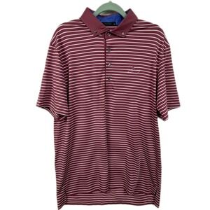 Greyson Men's XL Golf Polo – Burgundy & White,‎ Performance Fit, On-Course Style